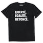 T-shirt con slogan “Liberté, Égalité, Beyoncé” in cotone biologico