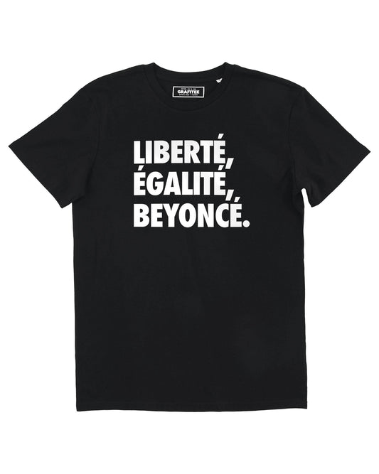 T-shirt con slogan “Liberté, Égalité, Beyoncé” in cotone biologico