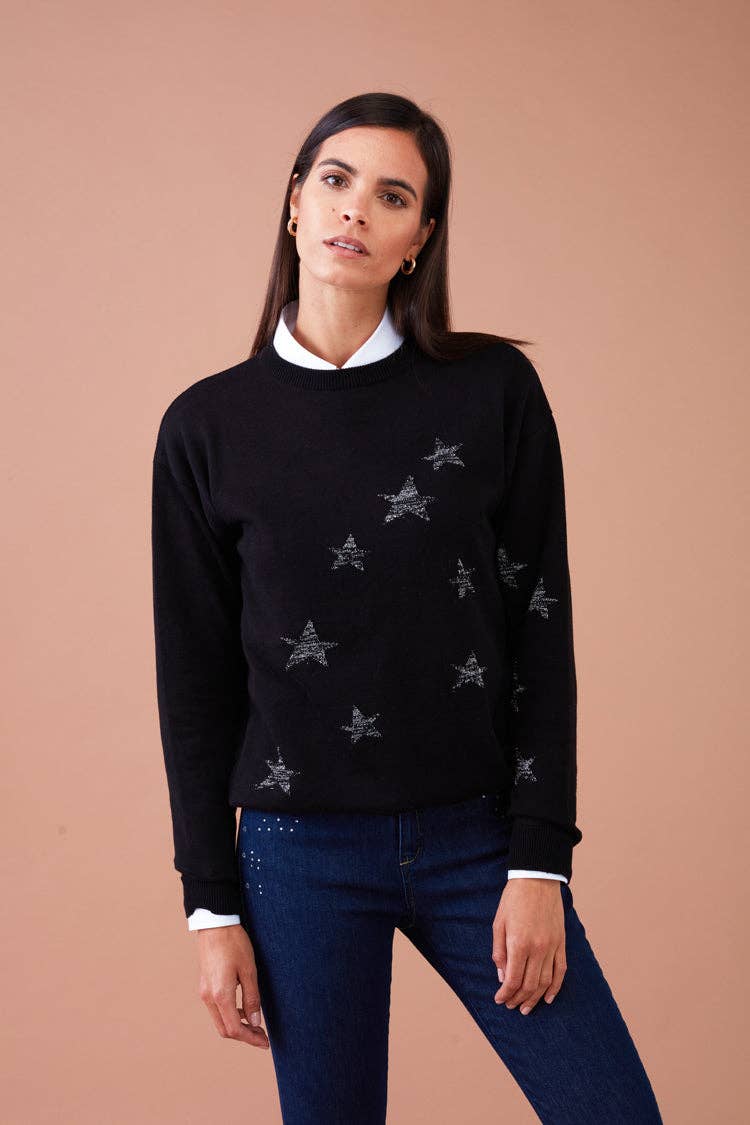 Maglione girocollo con stelle