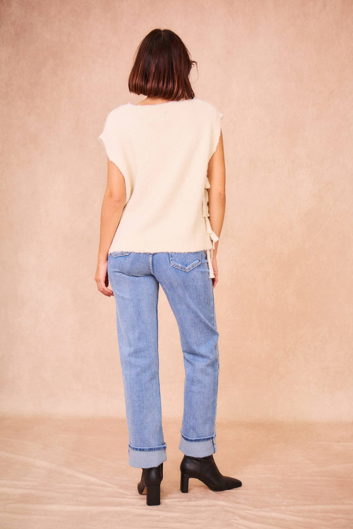 Gilet in maglia Majorelle oversize con lacci laterali
