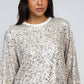 Maglione tricot con paillettes effetto glow