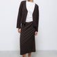 Gonna midi a pois con zip laterale