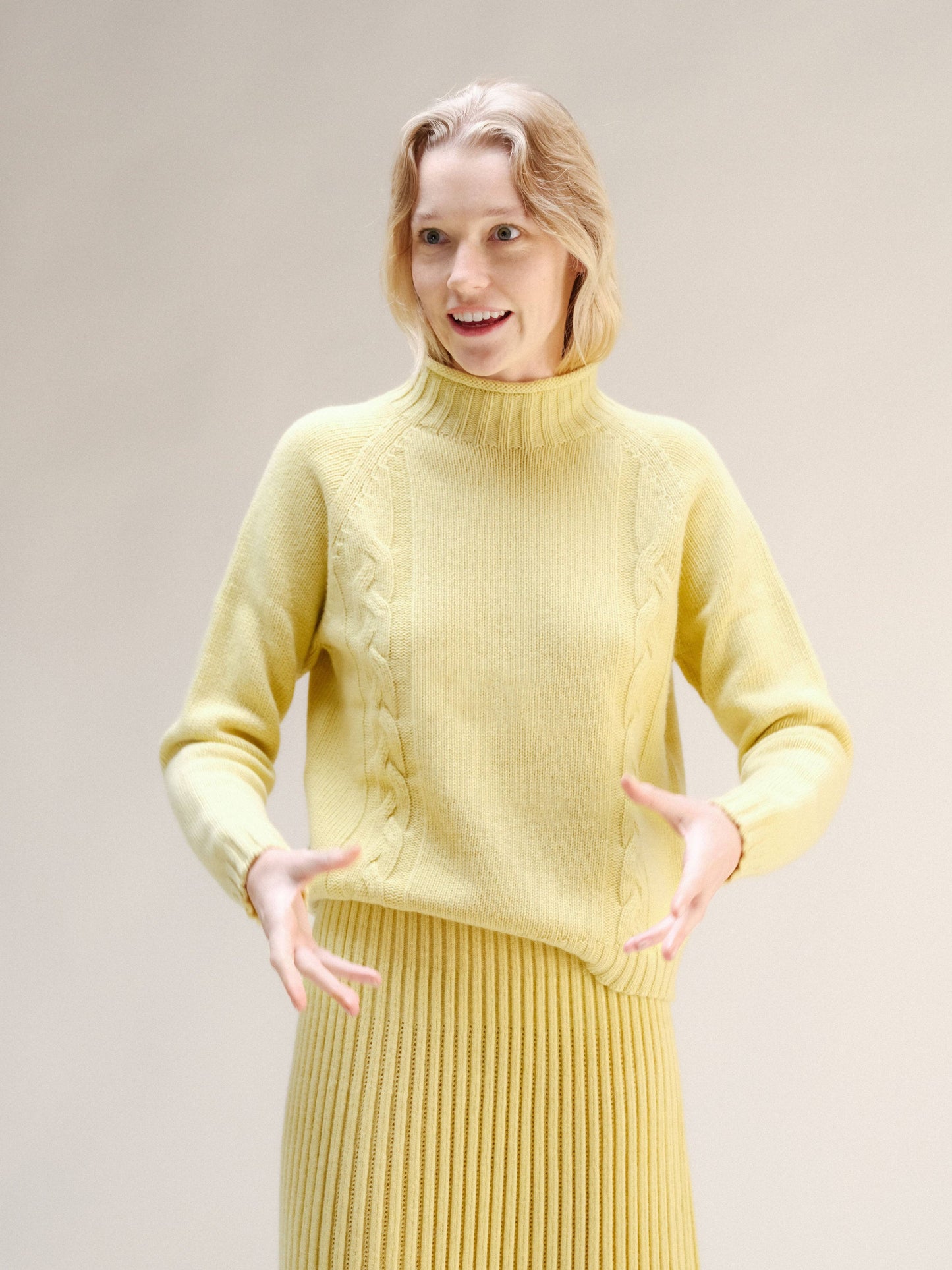 Maglione a trecce in misto cashmere “Ricciolo” 3D Knit