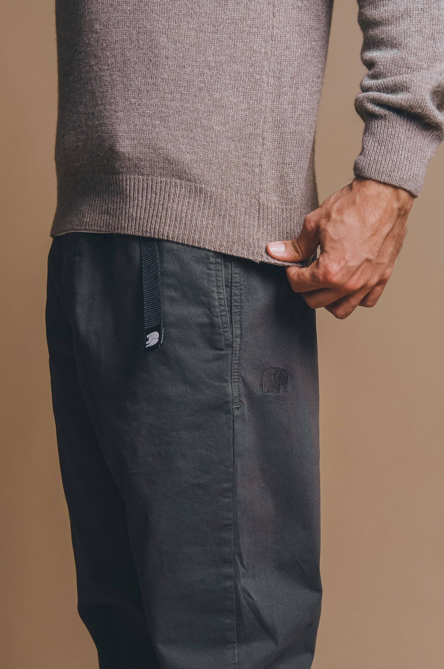 Pantaloni da arrampicata in cotone Ecodye grigio scuro