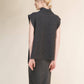 Tunica smanicata a collo alto in misto cashmere