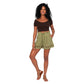 Shorts estivi boho in cotone verde con coulisse
