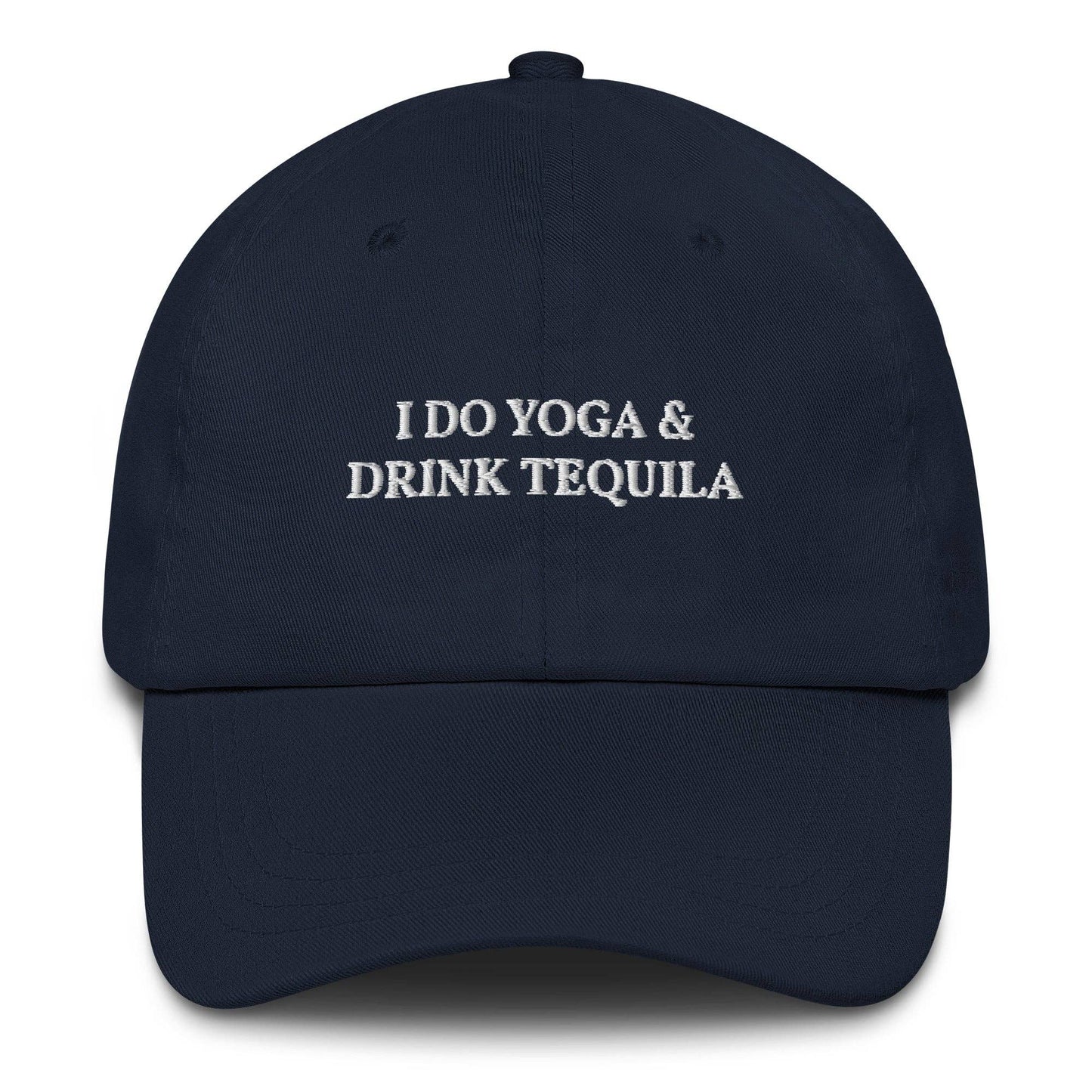 Cappellino da baseball ricamato "Faccio yoga e bevo tequila"