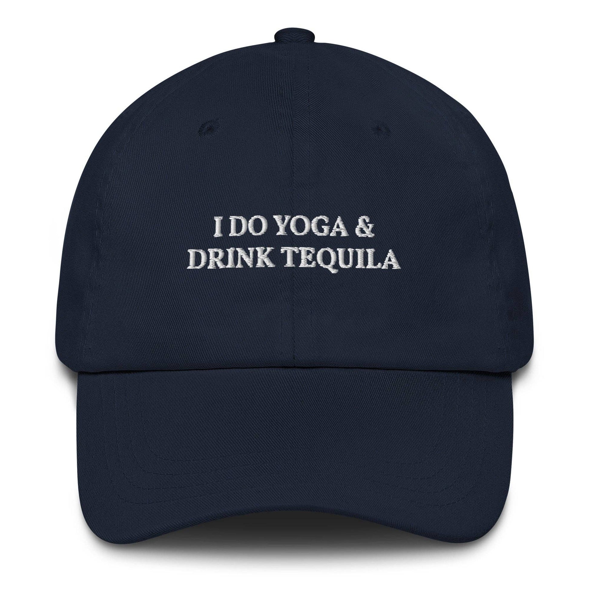 Cappellino da baseball ricamato "Faccio yoga e bevo tequila"