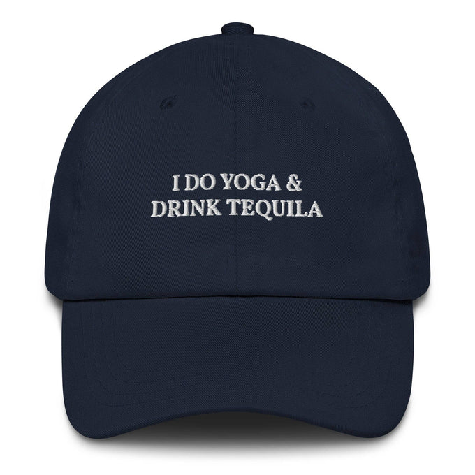 Cappellino da baseball ricamato "Faccio yoga e bevo tequila"