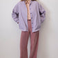 Giacca in gabardine a righe lilla