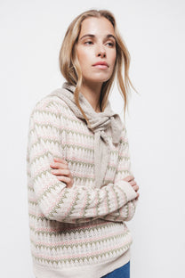 Maglione jacquard a righe