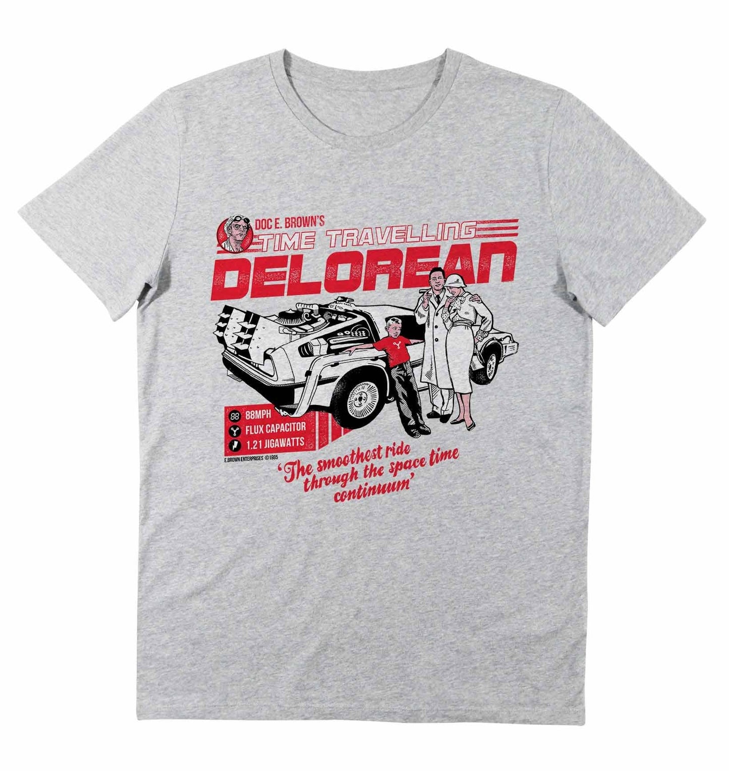 T-shirt Delorean con stampa ispirata al cinema