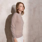 Maglione in maglia con collo alto e volant