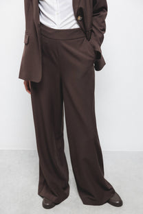 Pantaloni a gamba larga con zip laterale