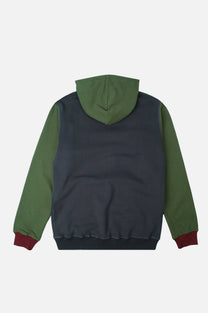Felpa con cappuccio in cotone biologico color block blu