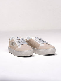 Sneakers con glitter a contrasto