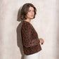 Cardigan in maglia animalier da donna