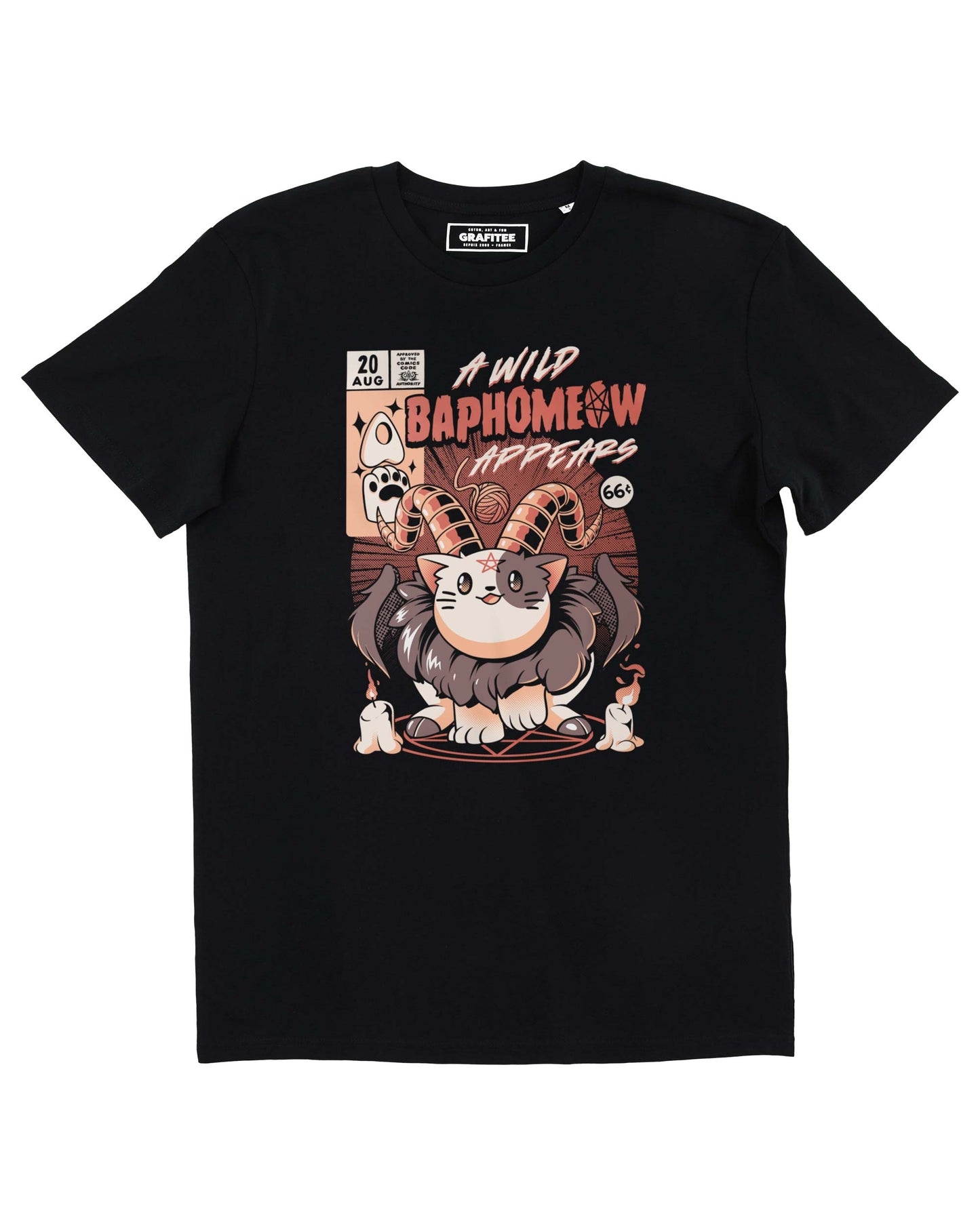 T-shirt Baphomeow con grafica gatto Baphomet