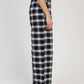 Pantaloni palazzo a quadri navy
