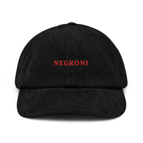 Cappello dad hat in velluto a coste ricamato Negroni