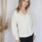 Maglione oversize con scollo a V in misto viscosa