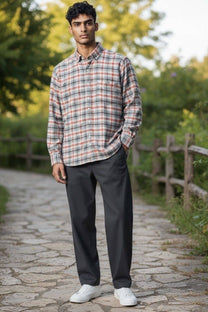 Camicia in flanella a quadri da uomo