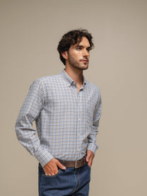 Camicia uomo a quadri in cotone misto