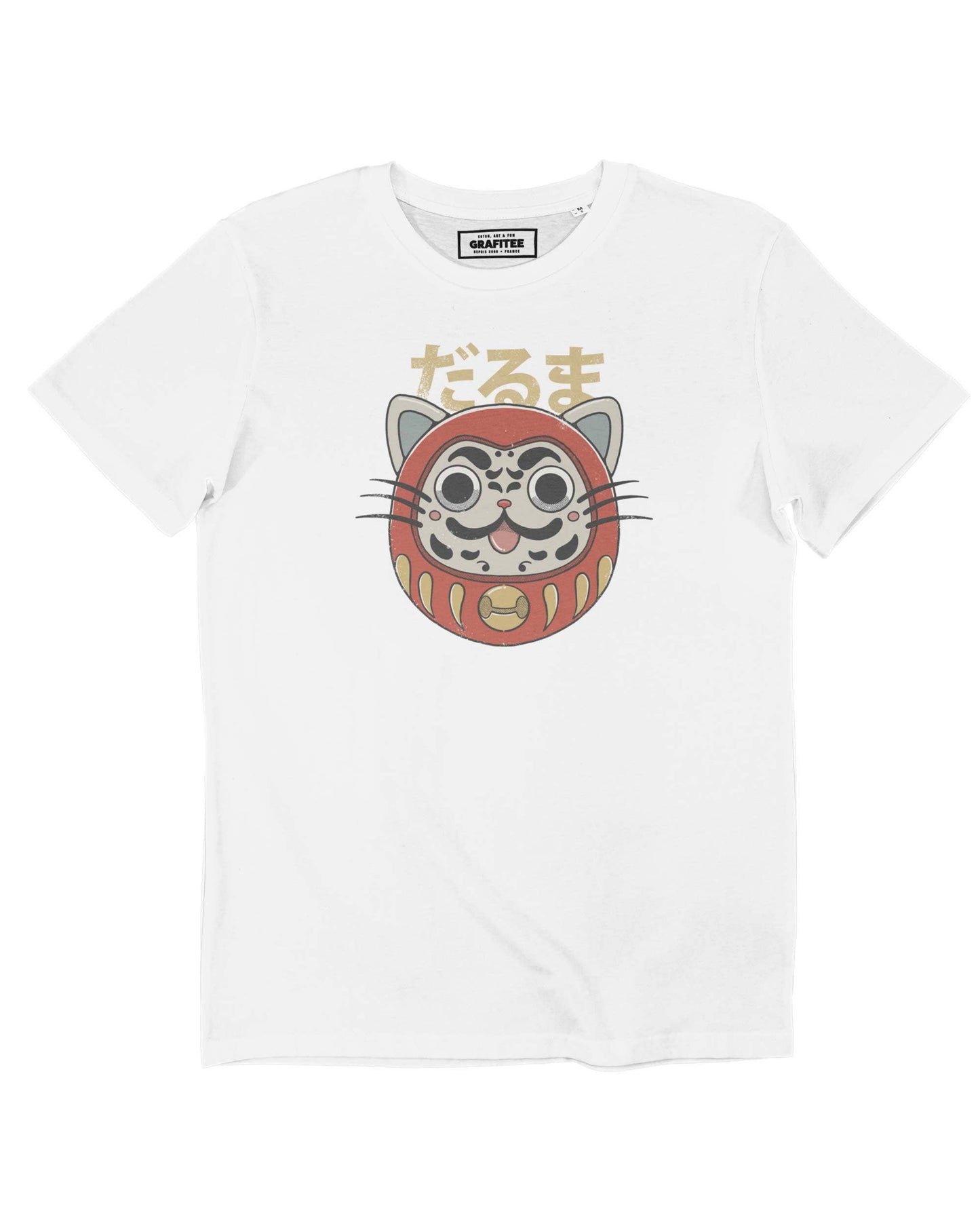 T-shirt Daruma Neko con grafica animalier