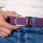 Cintura elastica intrecciata color prugna
