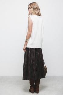 Gilet in maglia rasata con scollo rotondo