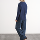 Jeans a gamba larga in denim blu