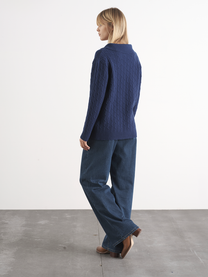 Jeans a gamba larga in denim blu