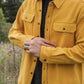 Overshirt in twill riciclato color oro antico