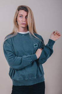 Felpa oversize da donna Pigment Verde Olmo