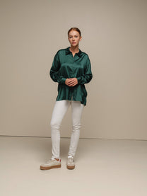 Camicia satinata da donna in poliestere