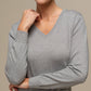 Maglione in maglia con scollo a V da donna in misto viscosa
