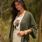 Cardigan aperto leggero verde oliva