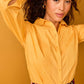 Camicia Rocio gialla in cotone con pieghe