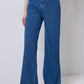 Jeans vintage a vita alta a gamba larga in denim