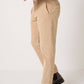 Pantaloni Palermo in flanella di cotone color grano