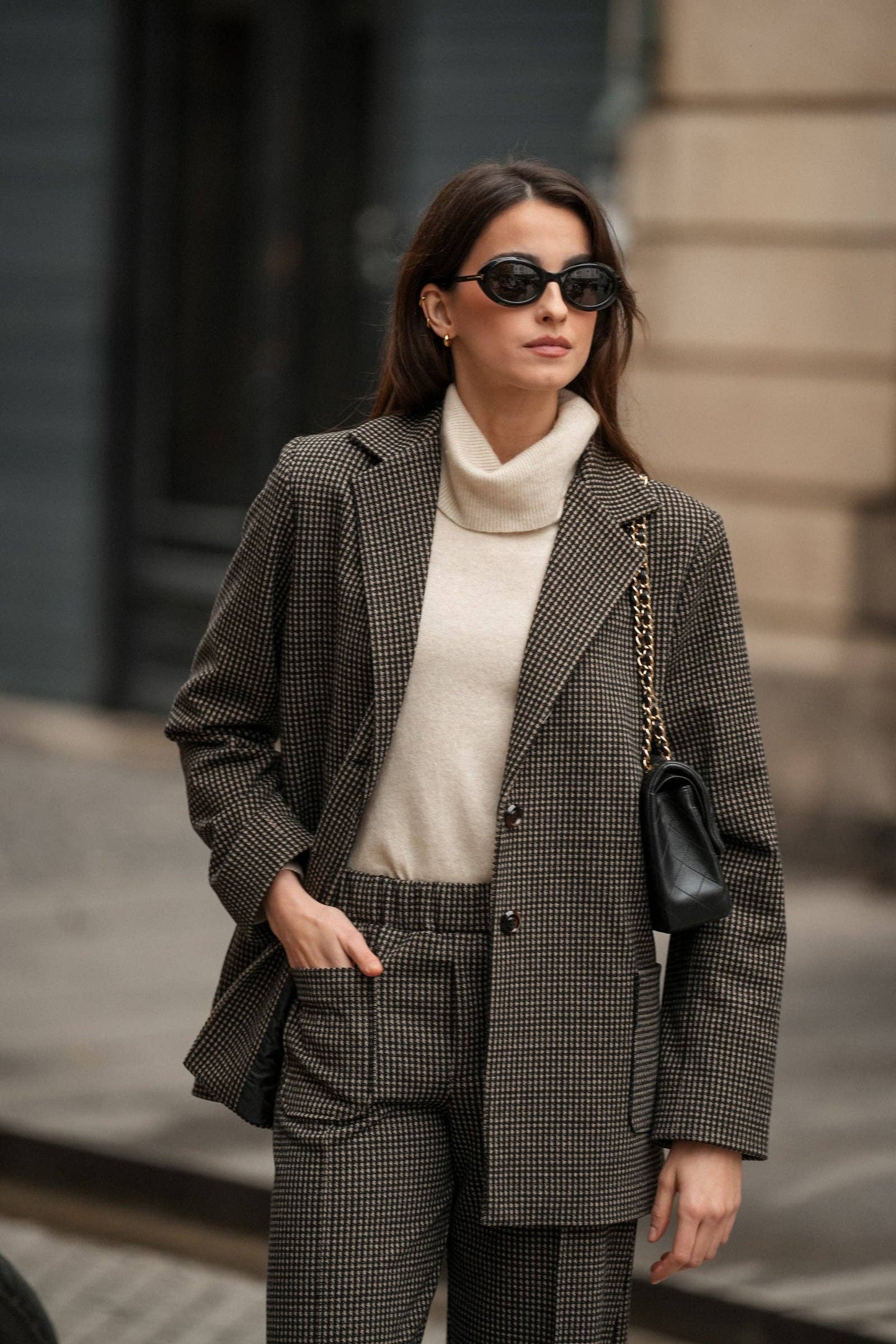 Blazer pied-de-poule classico da donna