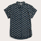 Camicia Bea a maniche corte con fantasia blu notte
