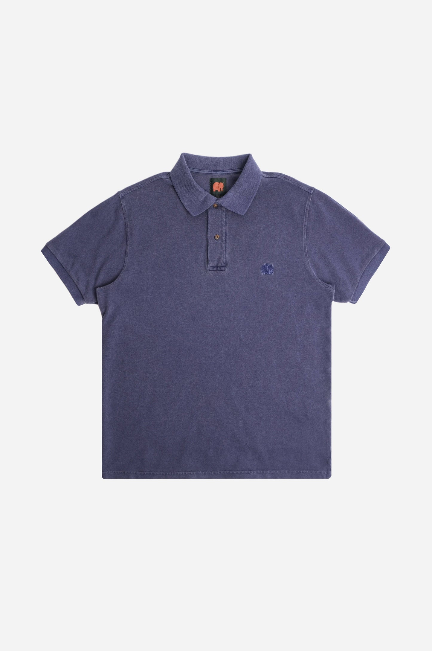 Polo in cotone biologico tinta pigmento Beacon Blue