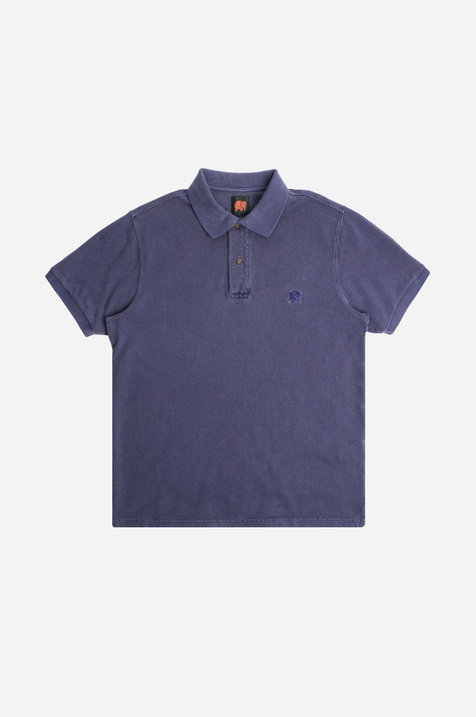 Polo in cotone biologico tinta pigmento Beacon Blue