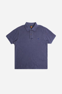 Polo in cotone biologico tinta pigmento Beacon Blue