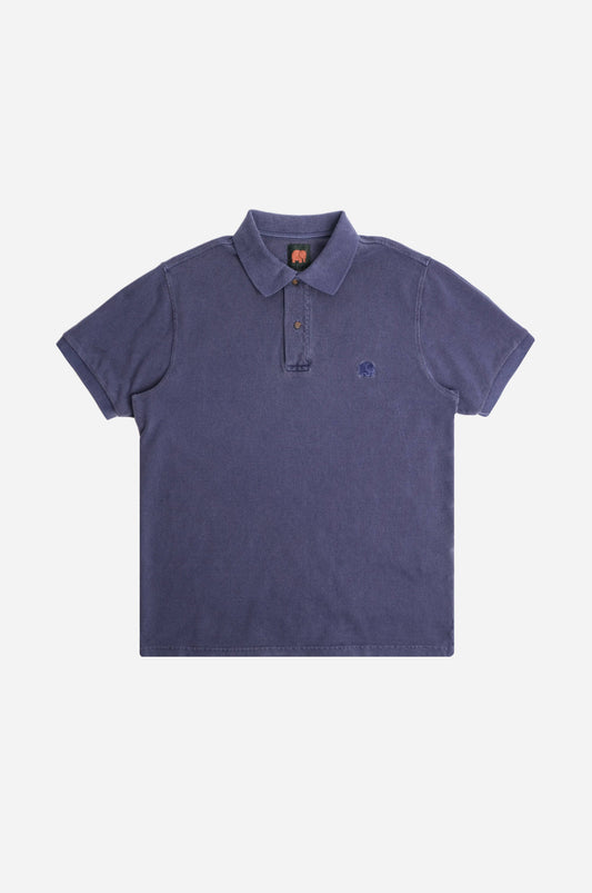 Polo in cotone biologico tinta pigmento Beacon Blue
