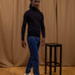 Maglione dolcevita in lana merino extrafine Navy Radieux