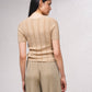 Top in maglia lurex con cut-out frontale