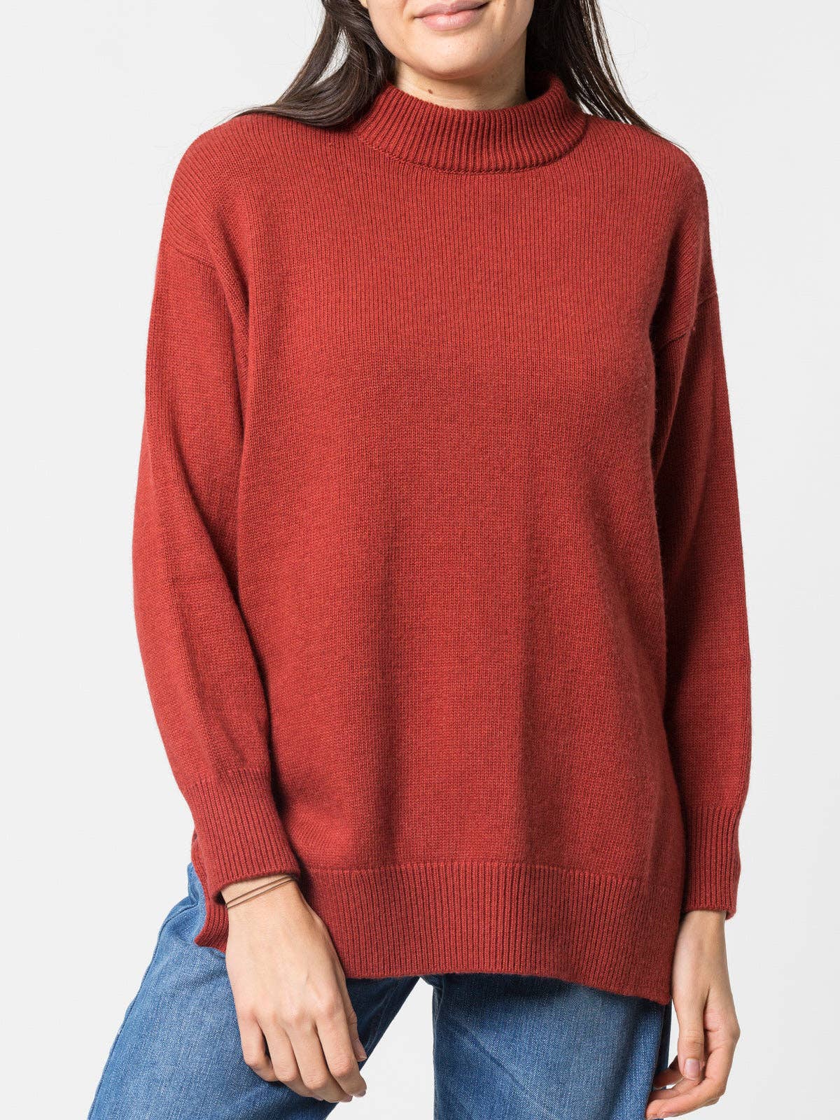 Maglione oversize in lana a collo alto