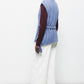Gilet in Maglia Strutturata con Scollo a V